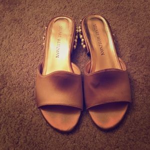 Stuart Weitzman pink pearl sandals